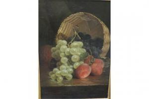 MARSHALL John,"Still life of fruit tumbling out of basket",1889,Moore Allen & Innocent 2015-05-29
