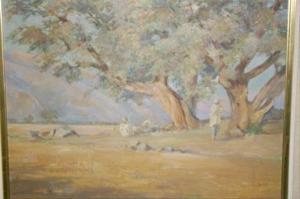 MARSHALL MARGARET JANE,Trees in sunset glow near the ancient city of Taxi,Dreweatt-Neate 2008-10-02