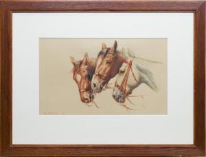 MARSHALL Maude 1877-1967,STUDY OF THREE HORSES,1913,McTear's GB 2017-07-19