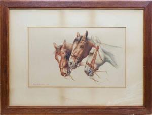 MARSHALL Maude 1877-1967,STUDY OF THREE HORSES,1913,McTear's GB 2017-06-07