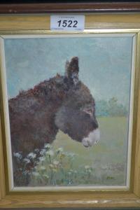 MARSHALL Pauline,Head study of a donkey together with a small p,Lawrences of Bletchingley 2016-06-07