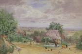 MARSHALL R. A. K,Extensive landscape with farmstead and chickens,1970,Peacock W. & H. GB 2007-11-29