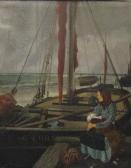 MARSHALL R.P,Woman and child seated in harbour,Rosebery's GB 2011-10-08