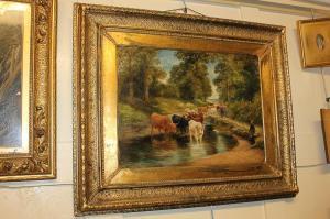 Marshall W.E,cows watering in a woodland stream,Henry Adams GB 2018-01-17