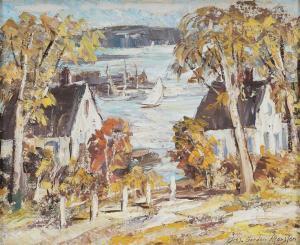 MARSTON Charles Gordon 1898-1980,Summer Harbor Scene,Brunk Auctions US 2012-09-15
