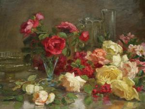 MARSTON mabel 1885-1931,ROSES AND GLASSWARE,Lawrences GB 2010-04-23