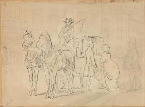 MARSTRAND Wilhelm 1810-1873,A lady entering a horse carriage,Bruun Rasmussen DK 2018-10-01
