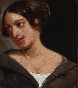 MARSTRAND Wilhelm,Portrait of a young woman with her hair in a braid,Bruun Rasmussen 2024-03-18