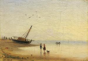 MARSZEWSKI Józef 1825-1883,On the see shore,1860,Agra-Art PL 2016-03-20