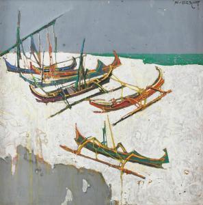 MARTADIREDJA ROEDYAT 1930-2003,Boats on a shore,1976,Woolley & Wallis GB 2022-03-16
