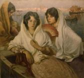 MARTEL Charles 1869-1922,Jeunes filels en Barque (Lagunes de Venise),Millon & Associés FR 2013-06-11