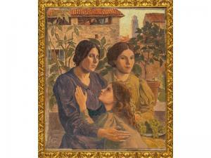 MARTEL Charles 1869-1922,Portrait de deux femmes et d'une jeune fil,1902,Hôtel des ventes d'Avignon 2020-11-28