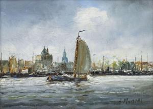 Martens A. 1888-1936,Boote im Hafen,Kastern DE 2022-11-19