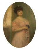 MARTENS Ernest Edmond E 1865-1926,Portrait de femme au bouquet de violette,1907,Massol FR 2009-06-24
