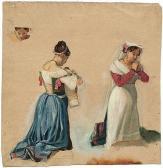 MARTENS Hans Ditlev Christian 1795-1864,Studie zweier betender junger Frauen in it,Galerie Bassenge 2014-05-30