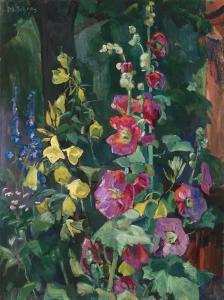 MARTHA Schrag 1870-1957,Blumen im Garten,1942,Lehr Irene DE 2022-10-29