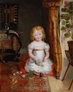 MARTIN Adèle 1831-1847,fillette à la grappe de raisin, 182,Chevau-Legers Encheres Martin-Chausselat 2007-03-25