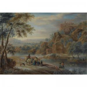 MARTIN Andreas 1720-1767,A MOUNTAINOUS RIVER LANDSCAPE WITH FIGURES CONVERS,Sotheby's GB 2009-05-05