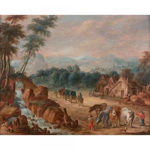 MARTIN Andreas 1720-1767,Bergers et leur troupeau près d\’une cascade,Tajan FR 2022-10-27