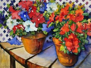 MARTIN BERYL 1925,Still Life  Petunias and Rhododendrons,Elder Fine Art AU 2011-12-01