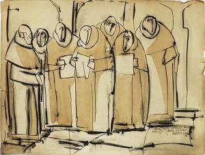 MARTIN CARO SOTO Julio 1933-1968,Monks,1958,Leon Gallery PH 2018-07-27