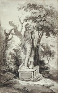MARTIN Elias 1739-1818,Allegori över Gustav III som Apollo, konsternas gu,Uppsala Auction 2021-06-15