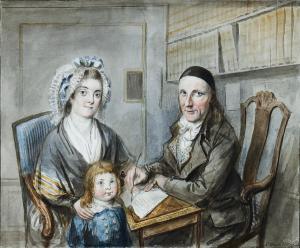 MARTIN Elias,Familjeporträtt av bruksinspektoren på Öns bruk, Ä,1795,Uppsala Auction 2021-06-15