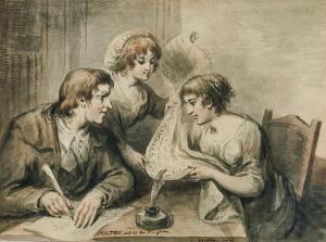 MARTIN Elias 1739-1818,\”Milton and his two daughters\”,Uppsala Auction SE 2021-06-15