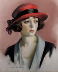MARTIN ELLIS Maude 1892,Portrait of a fashionable woman,1922,Ripley Auctions US 2010-10-30