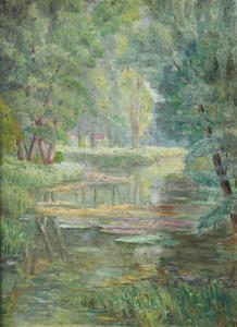 MARTIN EMILE 1865-1941,Double sided painting; River landscape; Trail in t,Matsa IL 2017-11-15