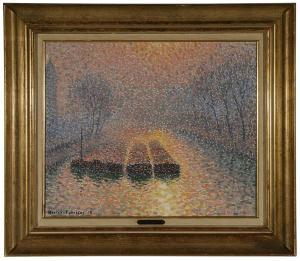 MARTIN FERRIERES Jacques 1893-1972,Soleil levant sur la Seine,1918,Brunk Auctions US 2015-11-06