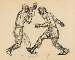 MARTIN Fletcher 1904-1979,Boxers,1935-1940,Swann Galleries US 2023-09-21