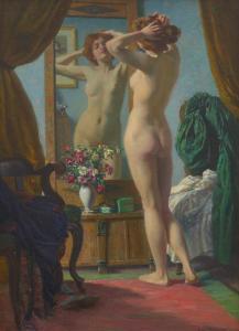 MARTIN Fritz 1859-1932,Nude Before a Mirror,1914,Leonard Joel AU 2022-03-22