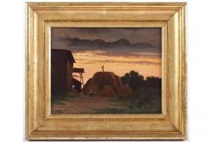 MARTIN G 1900-1900,Abendliche Landschaft mit Heuberg,1883,Von Zengen DE 2015-09-18