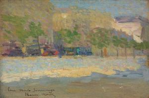 MARTIN Henri Jean Guillaume 1860-1943,Vue d'une ville, arbres et immeubles,Christie's GB 2016-06-23