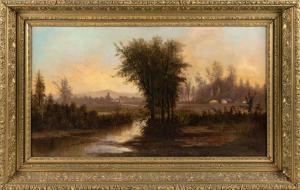 MARTIN Homer Dodge 1836-1897,Expansive river landscape with distant mountains,Eldred's US 2022-04-08