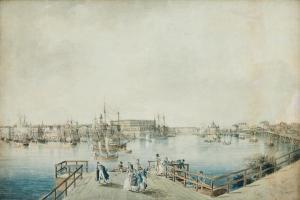 MARTIN Johan Fredrik 1755-1816,Vy mot Stockholm från Skeppsholmsbron,Uppsala Auction SE 2021-12-08