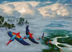 MARTIN Jordan,Manu Valley - Scarlet Macaws and a Red and Green Macaw,2000,Christie's GB 2000-11-16
