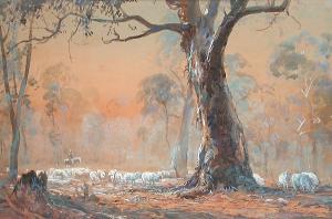 MARTIN P.H,Sheep grazing beneath gum trees,1920,Bonhams GB 2003-03-25
