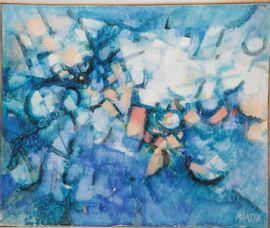 MARTIN P,La vague (Composition abstraite bleue),20th century,Osenat FR 2021-05-16