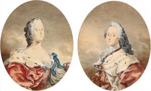 MARTIN PREISLER JOHAN,portraits of Queen Louise and King Frederik V,1737,Bruun Rasmussen 2019-02-18
