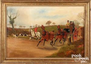 MARTIN Sylvester 1856-1906,fox hunting scene with coach,1871,Pook & Pook US 2023-01-19