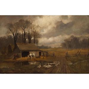 MARTIN Thomas Mower 1838-1934,FARMYARD POND,1896,Waddington's CA 2024-02-01