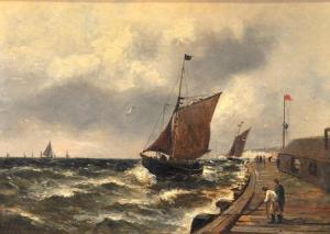 MARTIN W. 1800,A sailing boat entering harbour,19th Century,John Nicholson GB 2013-04-11