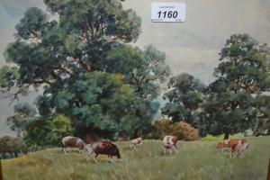 MARTINEAU Gertrude 1862-1911,cattle grazing in a landscape,Lawrences of Bletchingley GB 2017-06-06