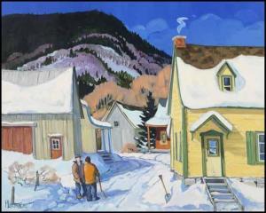 MARTINEAU Louyise 1952,Houses in Winter,Heffel CA 2016-01-28