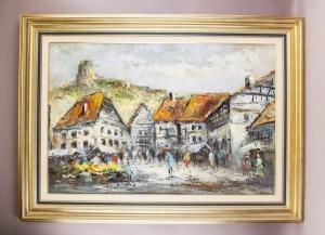 MARTINEAU Luke 1970,lively street scene in a historical village or town,888auctions CA 2024-01-18