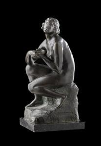 MARTINELLI Jenő 1886-1954,Squatting nude,Pinter HU 2020-08-15