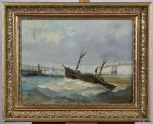 Martinet,L\’entrée du vapeur mixte dans le port,20th century,Adjug'art FR 2019-03-19