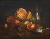 MARTINET Margueritte,Still life with exotic fruit, coffee pot, cup and saucer,Bonhams GB 2012-11-28